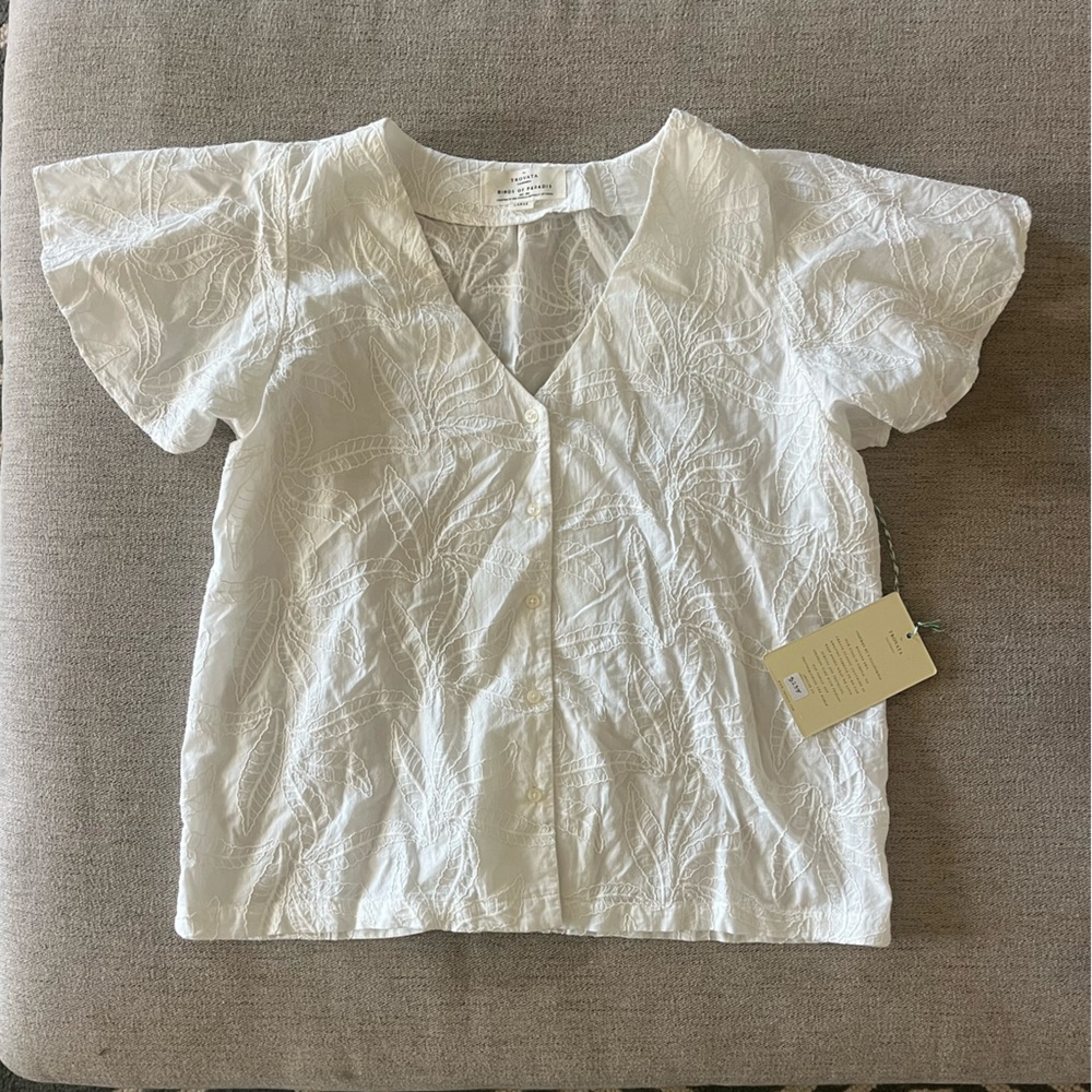 NWT Trovata Angela Flutter Sleeve Blouse